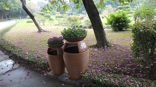  汕頭玻璃鋼花盆垃圾桶，點(diǎn)綴公園好環(huán)境。